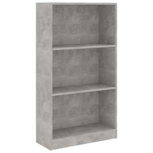 vidaXL Bibliothèque 3 compartiments gris béton 60x24x109 cm Bois d'ingénierie