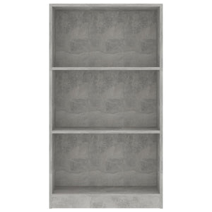 vidaXL Bibliothèque 3 compartiments gris béton 60x24x109 cm Bois d'ingénierie