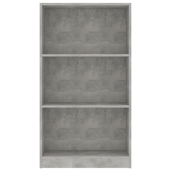 vidaXL Bibliothèque 3 compartiments gris béton 60x24x109 cm Bois d'ingénierie