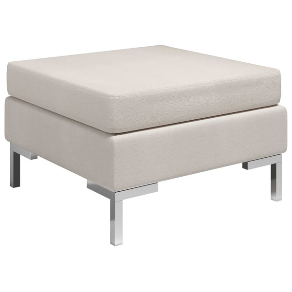 Fußhocker Modular mit Auflage Stoff Cremeweiß