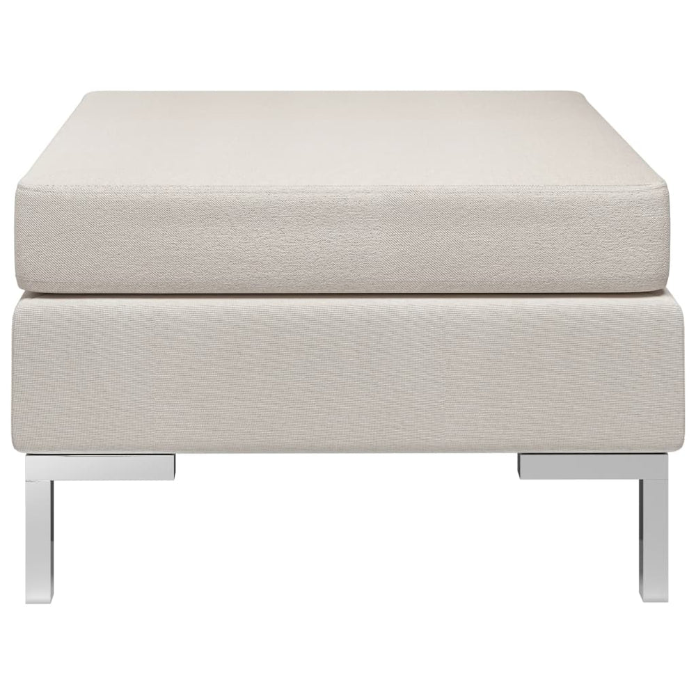 Fußhocker Modular mit Auflage Stoff Cremeweiß