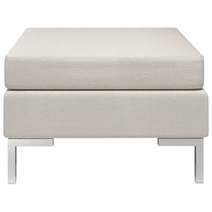 Fußhocker Modular mit Auflage Stoff Cremeweiß