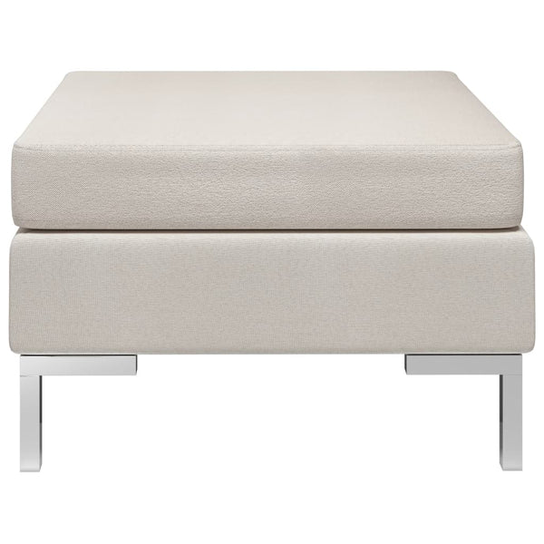 Fußhocker Modular mit Auflage Stoff Cremeweiß
