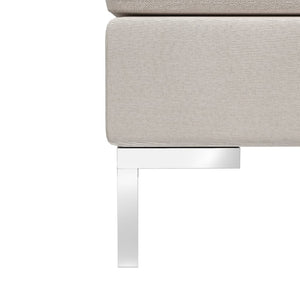 Fußhocker Modular mit Auflage Stoff Cremeweiß
