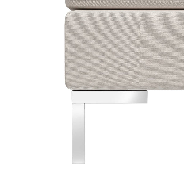 Fußhocker Modular mit Auflage Stoff Cremeweiß