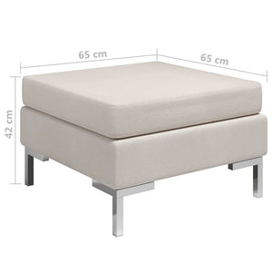 Fußhocker Modular mit Auflage Stoff Cremeweiß