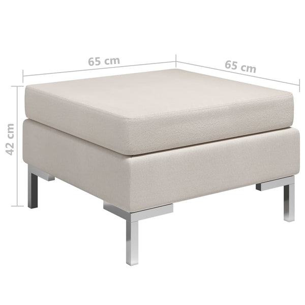 Fußhocker Modular mit Auflage Stoff Cremeweiß