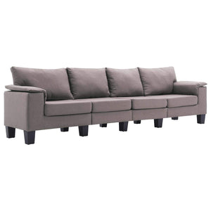 Sofa Taupe 4-Sitzer Stoff