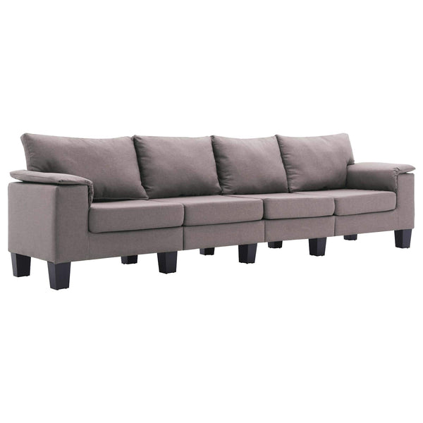 Sofa Taupe 4-Sitzer Stoff
