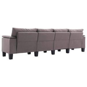 Sofa Taupe 4-Sitzer Stoff