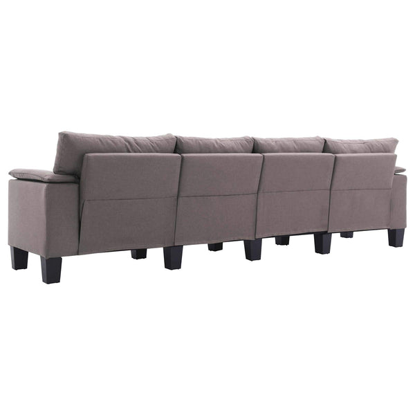 Sofa Taupe 4-Sitzer Stoff