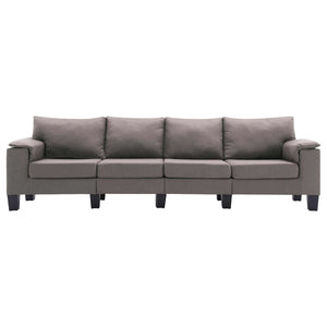 Sofa Taupe 4-Sitzer Stoff
