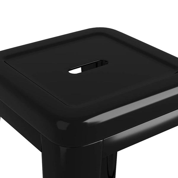 vidaXL Stackable Bar Stools 2 pcs Black Metal