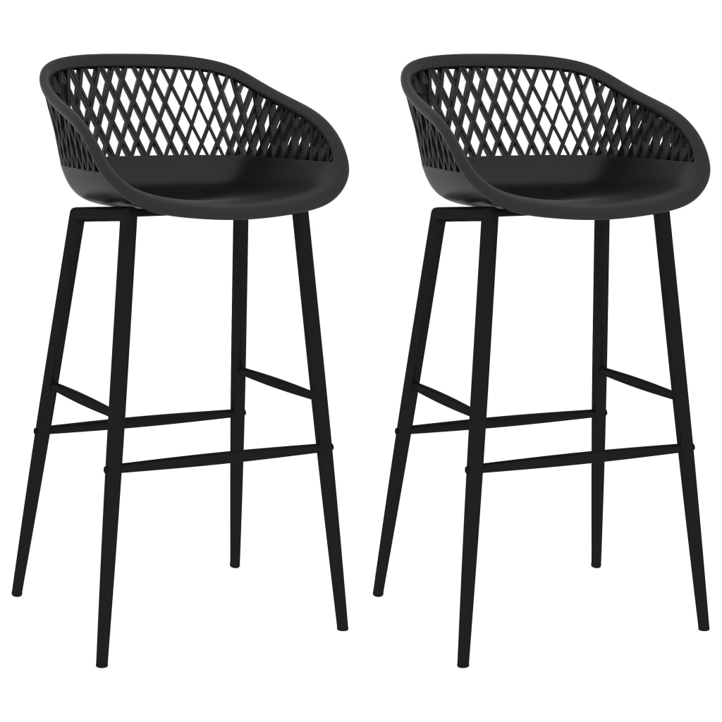 vidaXL Tabourets de bar 2 pcs Noir