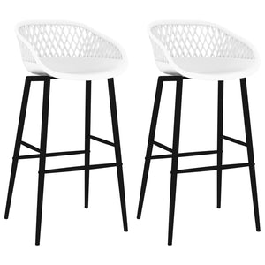 vidaXL Tabourets de bar 2 pcs Blanc