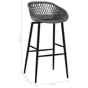 vidaXL Tabourets de bar 2 pcs Gris