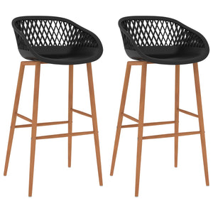 vidaXL Tabourets de bar 2 pcs Noir