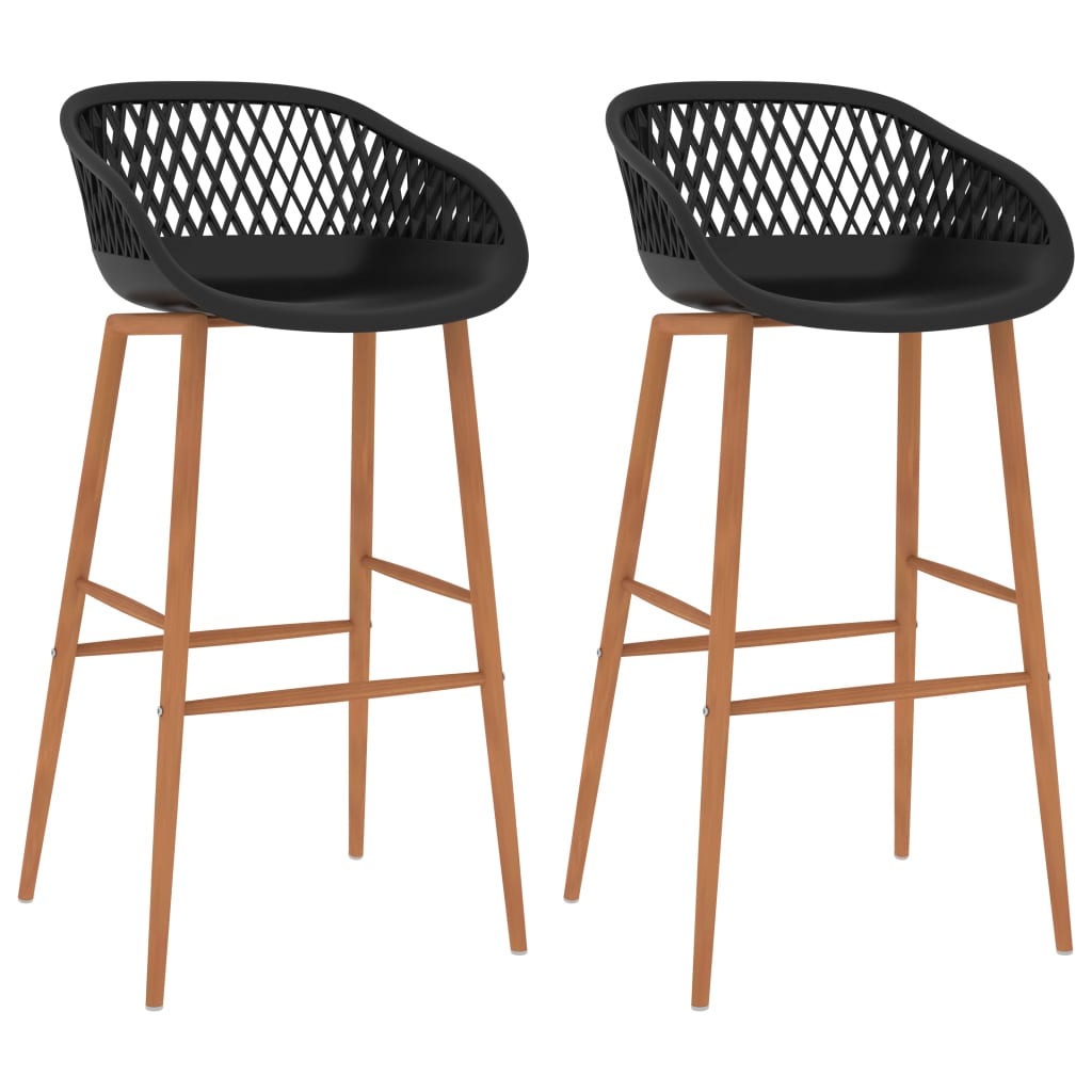 vidaXL Tabourets de bar 2 pcs Noir