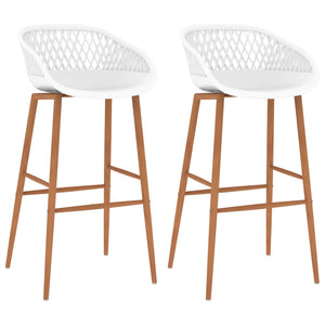vidaXL Tabourets de bar 2 pcs Blanc