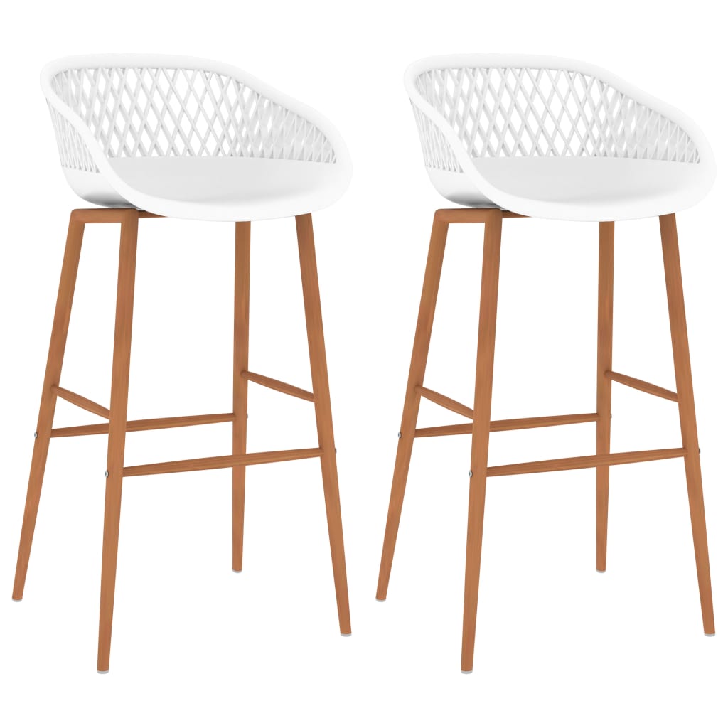 vidaXL Tabourets de bar 2 pcs Blanc
