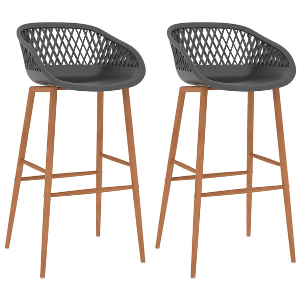 vidaXL Tabourets de bar 2 pcs Gris