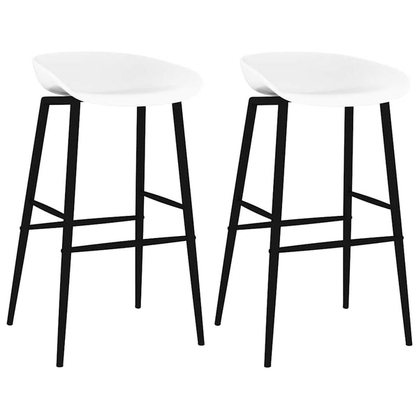 vidaXL Tabourets de bar 2 pcs Blanc