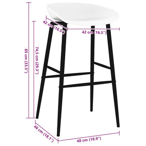 vidaXL Tabourets de bar 2 pcs Blanc