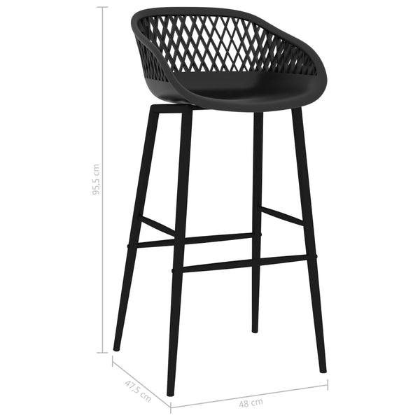 vidaXL Tabourets de bar 4 pcs Noir