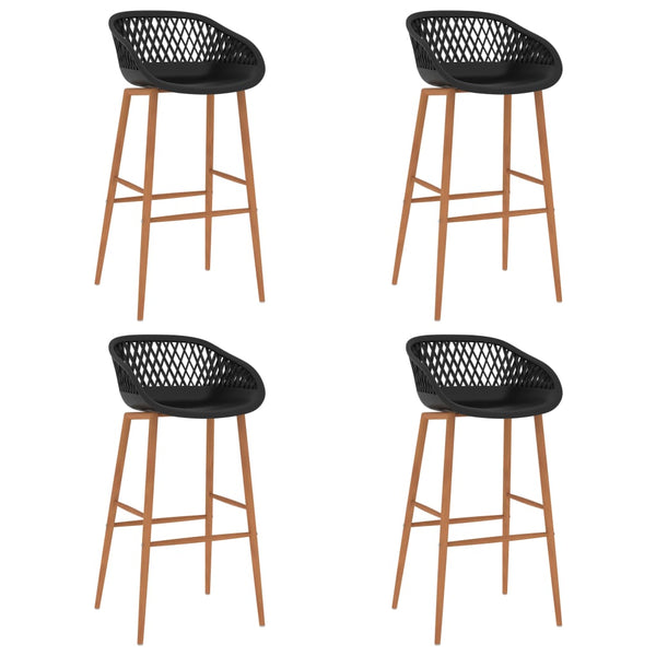 vidaXL Tabourets de bar 4 pcs Noir