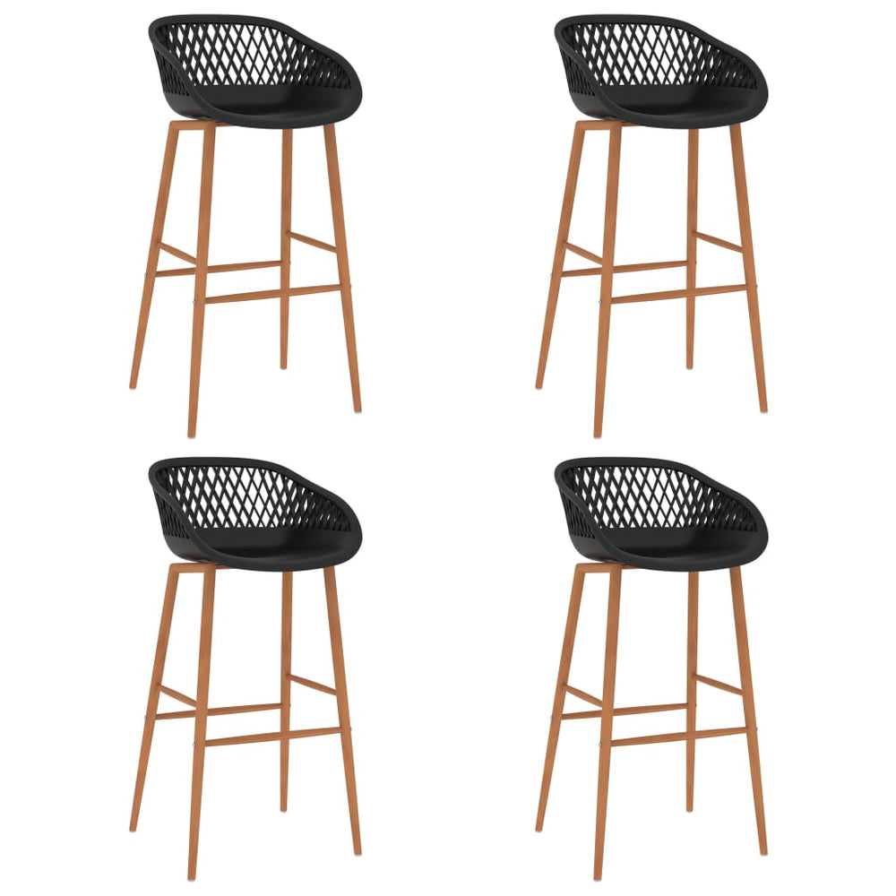 vidaXL Bar Stools 4 pcs Black