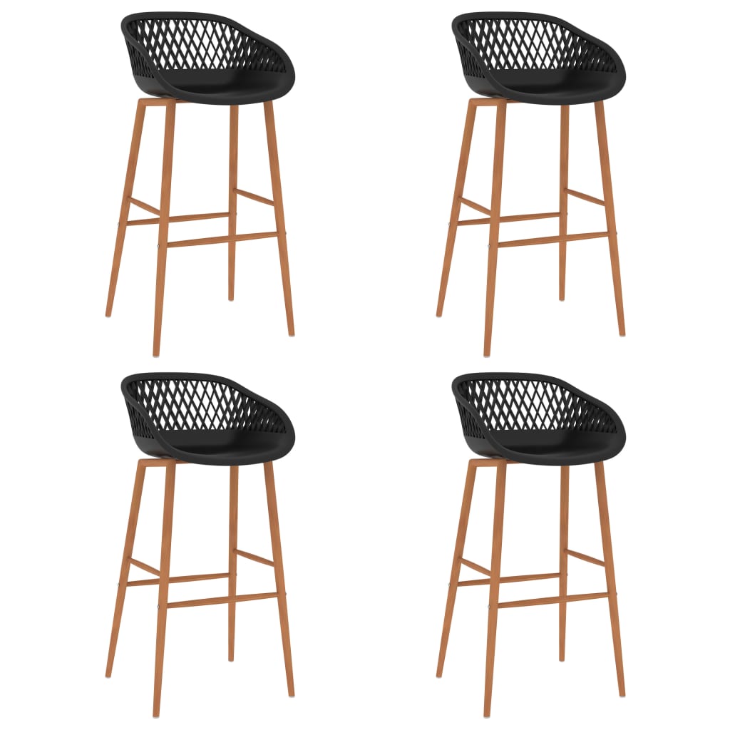 vidaXL Tabourets de bar 4 pcs Noir