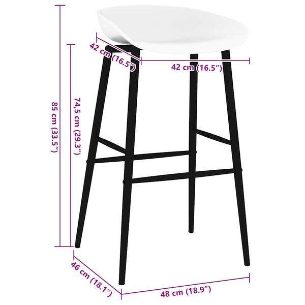 vidaXL Tabourets de bar 4 pcs Blanc