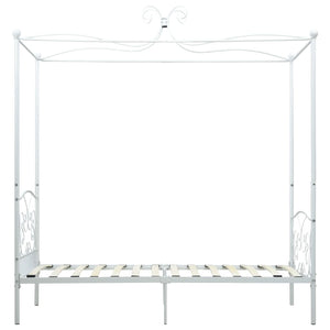 Himmelbett-Gestell Weiß Metall 100 x 200 cm