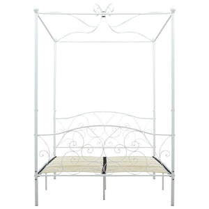 Himmelbett-Gestell Weiß Metall 120 x 200 cm