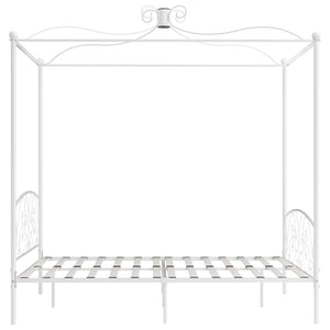 Himmelbett-Gestell Weiß Metall 160 x 200 cm