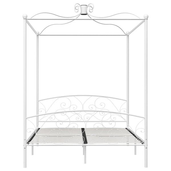 Himmelbett-Gestell Weiß Metall 180 x 200 cm
