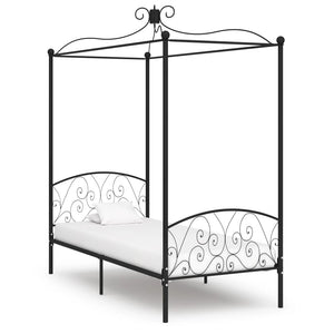 Himmelbett-Gestell Schwarz Metall 90 x 200 cm
