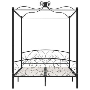 Himmelbett-Gestell Schwarz Metall 180 x 200 cm