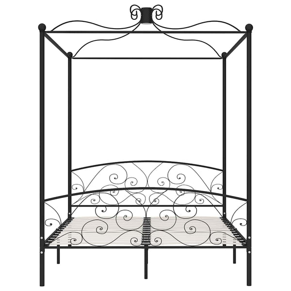 Himmelbett-Gestell Schwarz Metall 180 x 200 cm