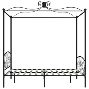 Himmelbett-Gestell Schwarz Metall 180 x 200 cm