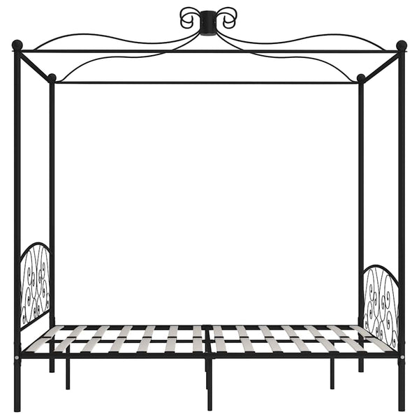 Himmelbett-Gestell Schwarz Metall 180 x 200 cm