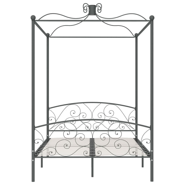 Himmelbett-Gestell Grau Metall 120 x 200 cm