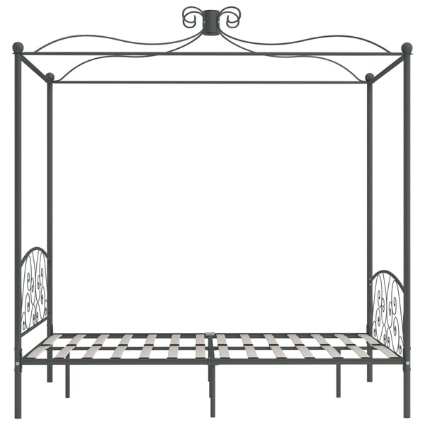 Himmelbett-Gestell Grau Metall 120 x 200 cm