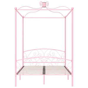 Himmelbett-Gestell Rosa Metall 140 x 200 cm