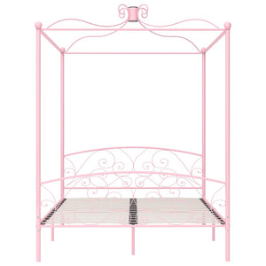 Himmelbett-Gestell Rosa Metall 160 x 200 cm