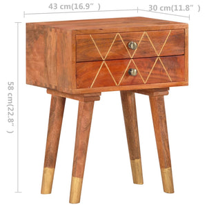 Nachttisch 43×30×58 cm Massivholz Mango