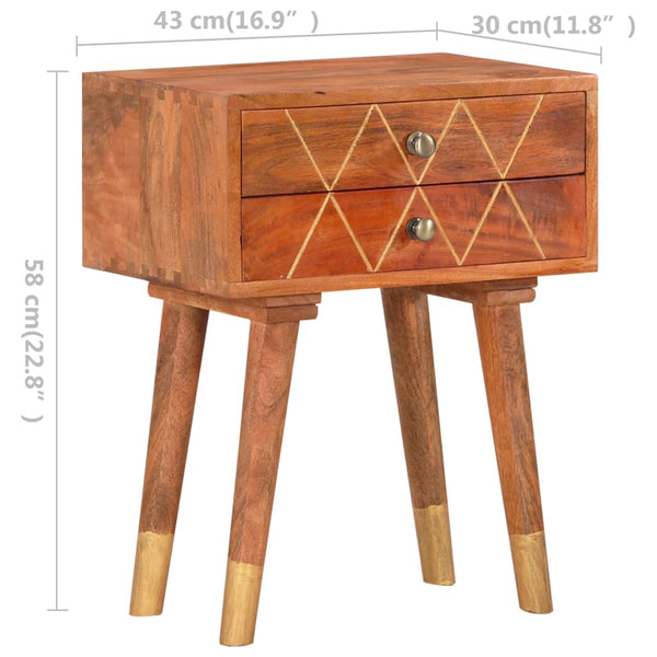 Nachttisch 43×30×58 cm Massivholz Mango