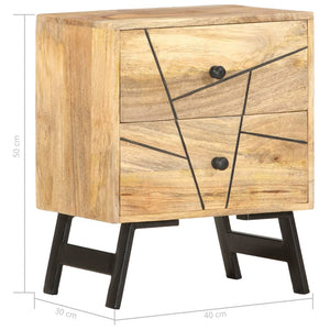 Nachttisch 40x30x50 cm Massivholz Mango
