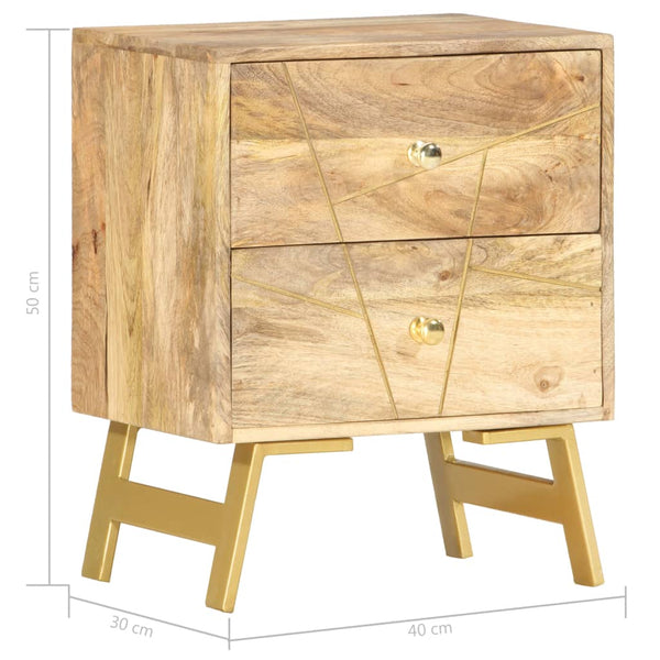 Nachttisch 40 x 30 x 50 cm Mangoholz Massiv