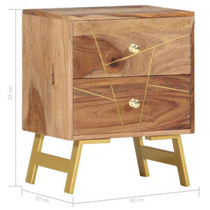 Nachttisch 40x30x50 cm Massivholz Akazie Mango
